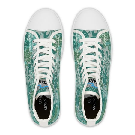 Seasidesart Caribbean Art Deco Flowers Women s High Top Sneakers