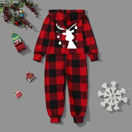 ERTUTUYI Christmas Kids Deer Print Family Matching Long Sleeve Zip Hooded Jumpsuit Pajamas Sets Red 12T
ERTUTUYI Christmas Kids Deer Print Family Matching Long Sleeve Zip Hooded Jumpsuit Pajamas Sets Red 12T