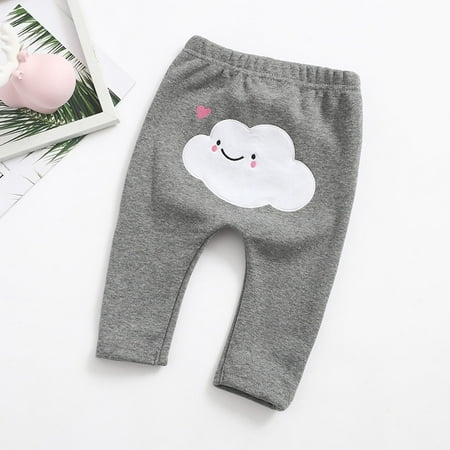 

Simplmasygenix Toddler Pants Cargo Wide Leg Newborn Children Kids Baby Boys Girls Cartoon Clouds Keep Warm Leggings Trousers Pants