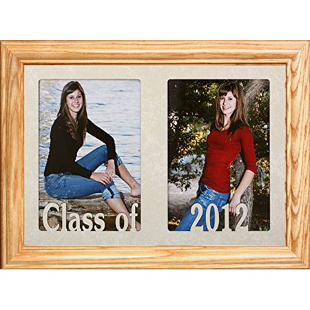 7X10 Class Of 2012 ~ Double Frame ~ Holds Two Portrait 4X6 Or Cropped 5X7 Photos Graduate (Lightmedium #830)