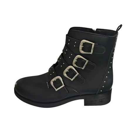 GNEIKDEING Ladies Shoes Boots Belt Buckle Side Zipper Solid Color Large Size Casual Short Boots Gift on Clearance
GNEIKDEING Ladies Shoes Boots Belt Buckle Side Zipper Solid Color Large Size Casual Short Boots Gift on Clearance