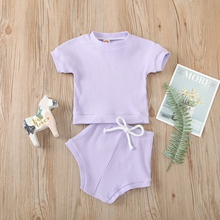 Tejiojio Girls and Toddlers Soft Cotton Clearance Infant Kids Baby Boys Girls Solid Ribbed Stitch Tops T-shirt Shorts Outfits Set
Tejiojio Girls and Toddlers Soft Cotton Clearance Infant Kids Baby Boys Girls Solid Ribbed Stitch Tops T-shirt Shorts Outfits Set