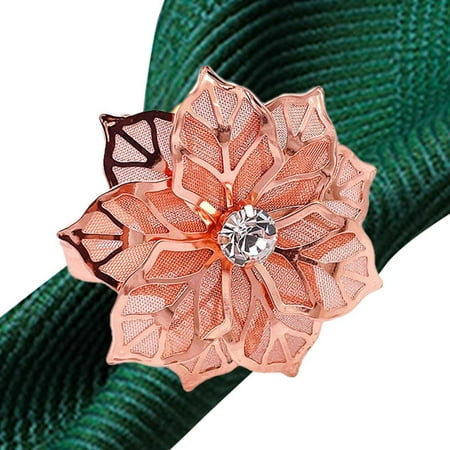Flower Napkin Ring | Hollow Out Floral Napkin Holder Adornment | Exquisite Household Napkins Rings Rhinestone Napkin Rings for Wedding Banquet Christmas Table Setting
Flower Napkin Ring | Hollow Out Floral Napkin Holder Adornment | Exquisite Household Napkins Rings Rhinestone Napkin Rings for Wedding Banquet Christmas Table Setting