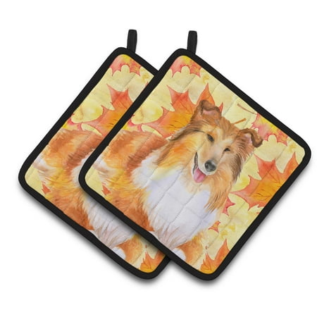 Caroline s Treasures Sheltie Fall Pair of Pot Holders