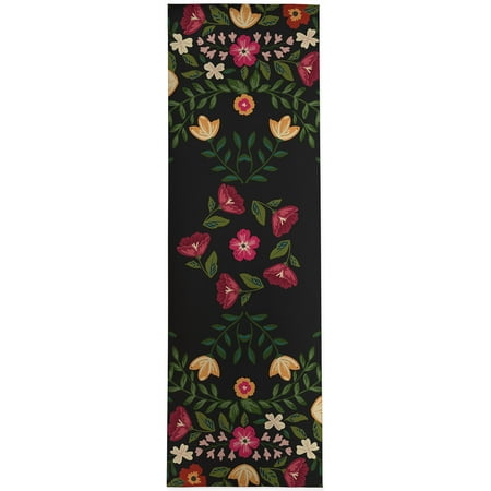 Boho Fields Charcoal Kitchen Mat by Kavka Designs
