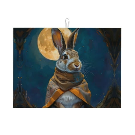 Large Dish Drying Mats for Kitchen Counter - Moon Night Sky Cute Rabbit 18x24In Anti-Slip Absorbent Microfiber Drying Mat for Kitchen Counter Mat Dish Rack Mat with Hanging Loop
Large Dish Drying Mats for Kitchen Counter - Moon Night Sky Cute Rabbit 18x24In Anti-Slip Absorbent Microfiber Drying Mat for Kitchen Counter Mat Dish Rack Mat with Hanging Loop