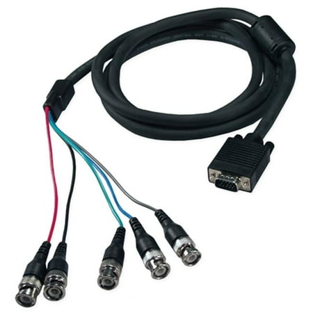 QVS CC2260-06 6 ft. VGA & RGB HD15 Male to 5 BNC, RGBHV Male PC And HDTV Cable