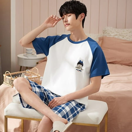 QWZNDZGR Summer Short Sleeve Sleepwear Couple Men and Women Matching Home Suit Cotton Pjs Cartoon Prints Leisure Pyjamas Male Pajamas Set
QWZNDZGR Summer Short Sleeve Sleepwear Couple Men and Women Matching Home Suit Cotton Pjs Cartoon Prints Leisure Pyjamas Male Pajamas Set