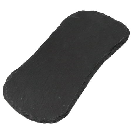 1pc Slate Fruit Dessert Storage Plate Kidney Shape Steak Storage Slate Plate (Black)