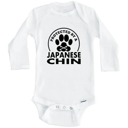 Protected By A Japanese Chin Funny One Piece Baby Bodysuit (Long Sleeve) 3-6 Months White 
Protected By A Japanese Chin Funny One Piece Baby Bodysuit (Long Sleeve) 3-6 Months White