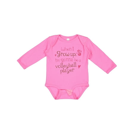 Inktastic Kids Volleyball Player Gift Baby Girl Long Sleeve Bodysuit