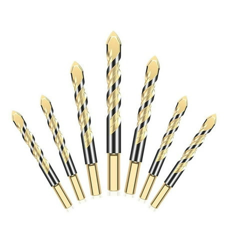 Drill Bit Set 7 Pieces Triple-Cornered Twist Drill Bit for Porcelain Ceramic Tile Concrete Plastic Masonry and Wood Drill Bits Sets(6/6/6/6/8/10/12Mm) (Gold)
Drill Bit Set 7 Pieces Triple-Cornered Twist Drill Bit for Porcelain Ceramic Tile Concrete Plastic Masonry and Wood Drill Bits Sets(6/6/6/6/8/10/12Mm) (Gold)