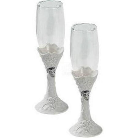 Leeber 87311 Porcelain Wedding Rings Goblets White