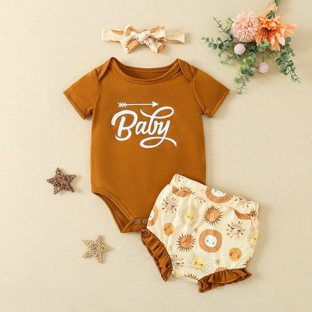 kpoplk Baby Girl Outfit Toddler Baby Girls 3Pcs Short Sleeve Letter Printed Romper Top Floral Pants Headband Summer Clothes Set(Brown)
kpoplk Baby Girl Outfit Toddler Baby Girls 3Pcs Short Sleeve Letter Printed Romper Top Floral Pants Headband Summer Clothes Set(Brown)