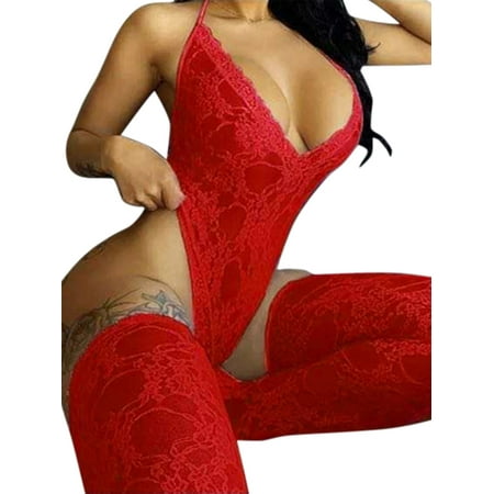 Julycc Womens Babydoll Lace Nightwear Underwear Halter Bodysuit Stockings Lingerie Set
Julycc Womens Babydoll Lace Nightwear Underwear Halter Bodysuit Stockings Lingerie Set