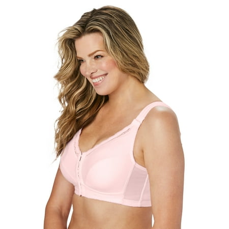 Comfort Choice Women s Plus Size Front-Close Cotton Wireless Posture Bra Bra