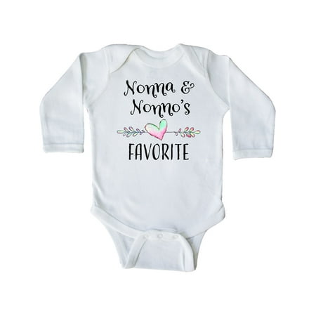 Inktastic Nonna and Nonno s Favorite- Heart Grandchild Gift Baby Boy or Baby Girl Long Sleeve Bodysuit
Inktastic Nonna and Nonno s Favorite- Heart Grandchild Gift Baby Boy or Baby Girl Long Sleeve Bodysuit