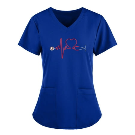 Heart Printed Working Uniform Short Tops V Neck Women Working Sleeve T shirts Women s Blouse Scrubs Top Working Uniform Nurses
Heart Printed Working Uniform Short Tops V Neck Women Working Sleeve T shirts Women s Blouse Scrubs Top Working Uniform Nurses