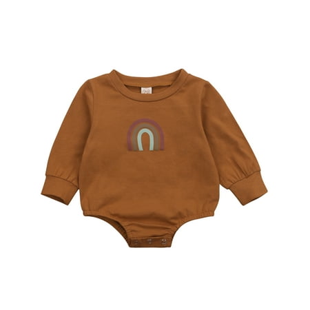 Canrulo Newborn Baby Girls Boys Long Sleeve Rainbow Print O-Neck Romper Cotton Outfits Khaki 0-6 Months
Canrulo Newborn Baby Girls Boys Long Sleeve Rainbow Print O-Neck Romper Cotton Outfits Khaki 0-6 Months