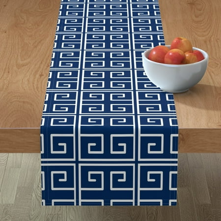Cotton Sateen Table Runner 90 - Greek Key Navy Geometric Lines Midcentury Modern Blue White Print Custom Table Linens by Spoonflower
Cotton Sateen Table Runner 90 - Greek Key Navy Geometric Lines Midcentury Modern Blue White Print Custom Table Linens by Spoonflower