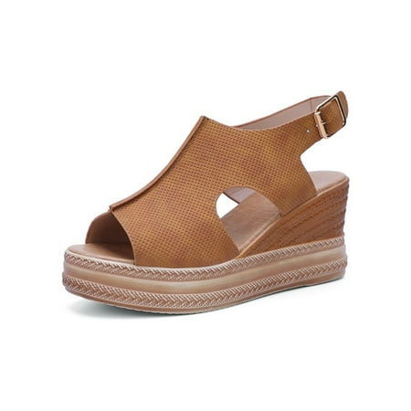Lacyhop Women Platform Sandals Beach Casual Shoes Ankle Strap Wedge Sandal Party Slingback Pumps Non Slip Summer Brown 8.5
Lacyhop Women Platform Sandals Beach Casual Shoes Ankle Strap Wedge Sandal Party Slingback Pumps Non Slip Summer Brown 8.5