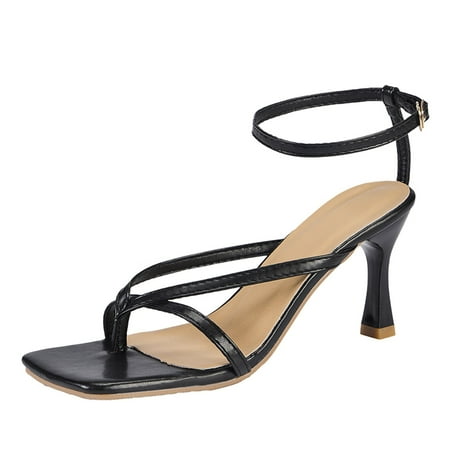 Womens Sandals Fashion Summer Women Sandals High Heel Ankle Buckle Strap Thong Solid Color Casual Style Women S Sandals Pu Black 38
Womens Sandals Fashion Summer Women Sandals High Heel Ankle Buckle Strap Thong Solid Color Casual Style Women S Sandals Pu Black 38