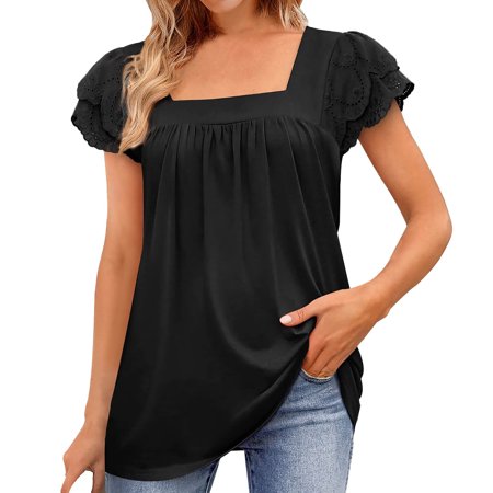 Mackneog Women s Clothing Europe And The United States New Ladies Casual Square Collar Lace Short Sleeved New Summer Dress Women s T-Shirts Black XL Gift on Clearance
Mackneog Women s Clothing Europe And The United States New Ladies Casual Square Collar Lace Short Sleeved New Summer Dress Women s T-Shirts Black XL Gift on Clearance