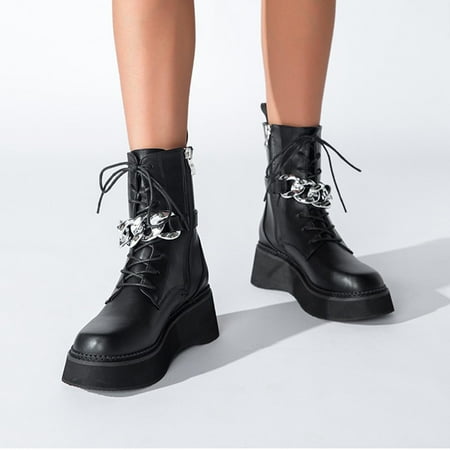 Zedker Womens Boots Fall Boots Women Boots Pointed Shoes Zip High Gang Shoes Winter Mid Heel Warm Chain Lace-Up Shoes Chunky Boots For Women
Zedker Womens Boots Fall Boots Women Boots Pointed Shoes Zip High Gang Shoes Winter Mid Heel Warm Chain Lace-Up Shoes Chunky Boots For Women