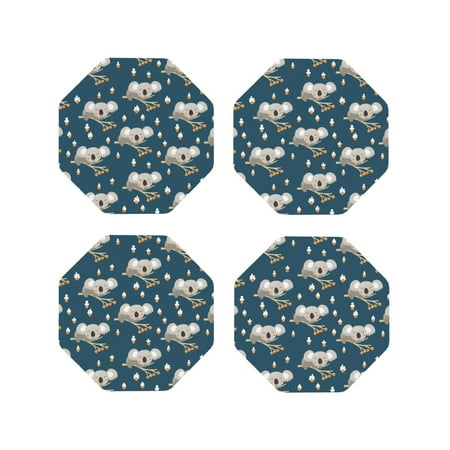 Coasters Set of 4 - Cute Sleeping Koala Drink Coasters for Tabletop Protection Leather Coasters for Living Room Decor and Housewarming Gift Octagon
Coasters Set of 4 - Cute Sleeping Koala Drink Coasters for Tabletop Protection Leather Coasters for Living Room Decor and Housewarming Gift Octagon
