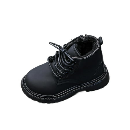 Woobling Unisex Kids Ankle Boots Plush Lined Combat Boot Side Zipper Booties Outdoor Winter Shoes Non-Slip Lace Up Casual Black 5C
Woobling Unisex Kids Ankle Boots Plush Lined Combat Boot Side Zipper Booties Outdoor Winter Shoes Non-Slip Lace Up Casual Black 5C
