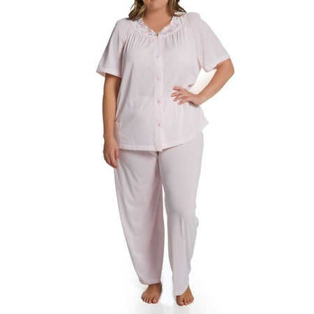 Women s Shadowline 76280X Plus Petals Pajama Set (Pink 3X)