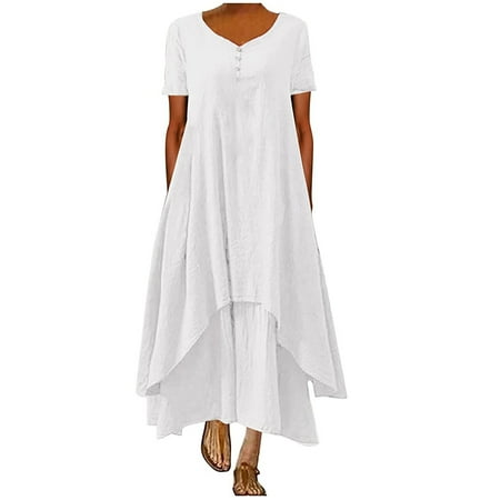 Airpow Short Sleeve V-Neck Knee-High Dress Dress Shoes For Women Fashion Casual Women Casual Short Sleeve V-Neck Solid Irregular Long Dresses Dress White XL
Airpow Short Sleeve V-Neck Knee-High Dress Dress Shoes For Women Fashion Casual Women Casual Short Sleeve V-Neck Solid Irregular Long Dresses Dress White XL
