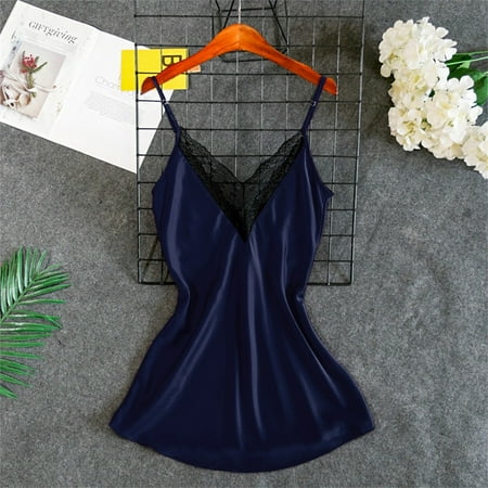 MRULIC dresses for women Satin Lace VNeck Lingerie Nightdress Underwear Sleepwear Women s Pajamas Silk Exotic Dresses Navy Blue + M
MRULIC dresses for women Satin Lace VNeck Lingerie Nightdress Underwear Sleepwear Women s Pajamas Silk Exotic Dresses Navy Blue + M