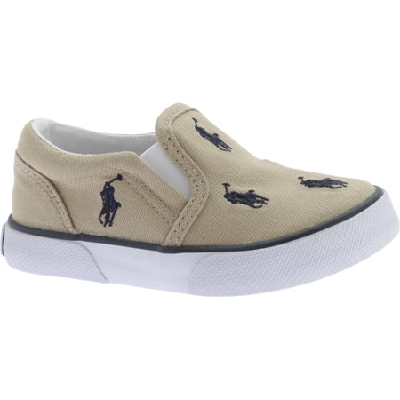 

Infant Boys Polo Ralph Lauren Bal Harbour Repeat Slip-On Sneaker - Toddler Khaki/Navy Canvas 8 M