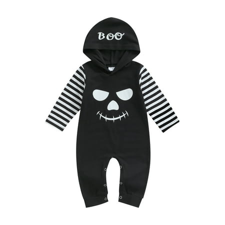 jaweiw Baby Halloween Hooded Romper for Girls Boys Casual Striped Long Sleeve Ghost Face Print One-Piece Jumpsuit Size 0 6 12 18 24 M
jaweiw Baby Halloween Hooded Romper for Girls Boys Casual Striped Long Sleeve Ghost Face Print One-Piece Jumpsuit Size 0 6 12 18 24 M