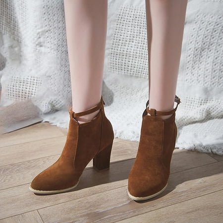 Babysbule Womens Winter Boots ShoesWomen s Mid-heel Winter Casual Color Suede Thick Soled Ankle Boots With Belt Buckle
Babysbule Womens Winter Boots ShoesWomen s Mid-heel Winter Casual Color Suede Thick Soled Ankle Boots With Belt Buckle