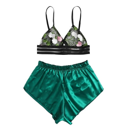 Dadaria Plus Size Pajamas for Women Satin Silk Pajamas Women Nightdress Lingerie Embroidery Underwear Sleepwear Green XXXXL Women 
Dadaria Plus Size Pajamas for Women Satin Silk Pajamas Women Nightdress Lingerie Embroidery Underwear Sleepwear Green XXXXL Women