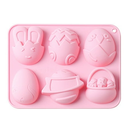 6 Grids Baking Mold Egg Bunny Pattern Silicone Mold Household Supplies