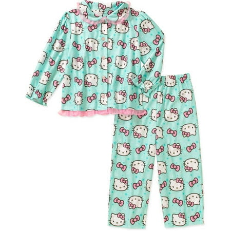 Hello Kitty Toddler Girl Button Down Pajama Set
