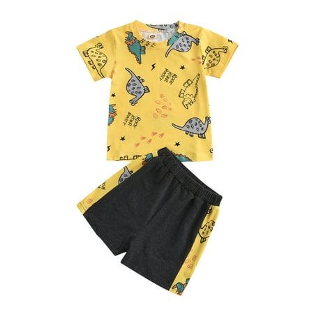 QWERTYU Toddler Baby Child Boy Tops and Shorts Set Outfit Summer Short Sleeve Cartoon Animal Clothing Set Yellow
QWERTYU Toddler Baby Child Boy Tops and Shorts Set Outfit Summer Short Sleeve Cartoon Animal Clothing Set Yellow