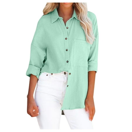 YFPWM Work Tops for Women Ruffle Floral Print Shirts Elegant Lace Work Office Solid Top Lace Crochet Casual Shirts Corset Top Single Breasted Long Sleeve Shirt Lapel Shirt
YFPWM Work Tops for Women Ruffle Floral Print Shirts Elegant Lace Work Office Solid Top Lace Crochet Casual Shirts Corset Top Single Breasted Long Sleeve Shirt Lapel Shirt