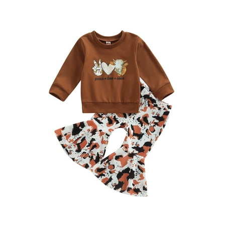 Bagilaanoe 2pcs Toddler Baby Girl Long Pants Set Letter Print Long Sleeve Pullover Tops + Print Flare Trousers 6M 12M 18M 24M 3T 4T Kids Casual Outfits
Bagilaanoe 2pcs Toddler Baby Girl Long Pants Set Letter Print Long Sleeve Pullover Tops + Print Flare Trousers 6M 12M 18M 24M 3T 4T Kids Casual Outfits
