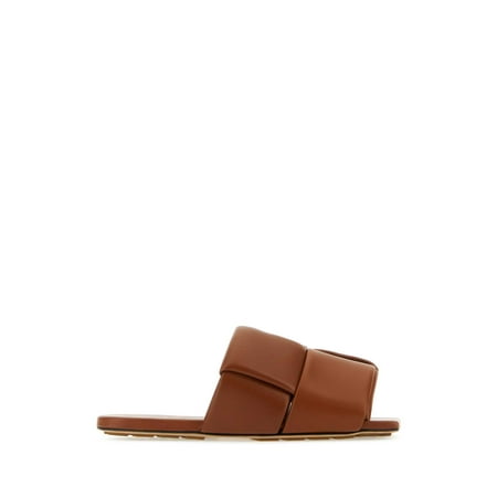 BOTTEGA VENETA MAN Brown Nappa Leather Flat Patch Mules