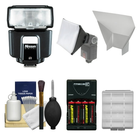 Nissin Digital i40 Speedlite Flash with Batteries & Charger + Softbox + Reflector + Kit for Olympus/Panasonic Micro 4/3 Digital Cameras