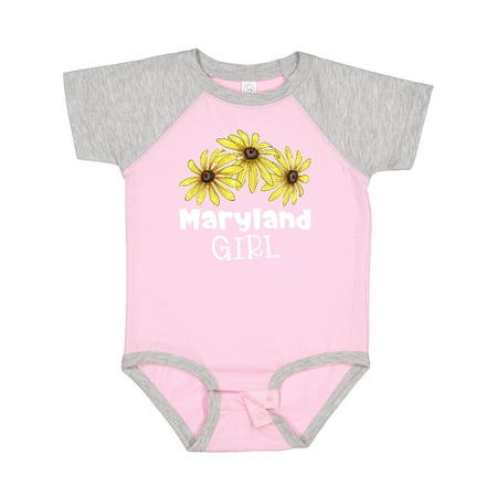 Inktastic Maryland Girl Black Eyed Susans Flowers Gift Baby Girl Bodysuit