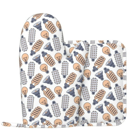 Oven Mitts and Pot Holders Sets Light Bulb Pattern funny Non-Slip Silicone Oven Gloves Potholders Cotton Lining Heat Resistant Gloves Hot Pads for Kitchen Cooking Baking
Oven Mitts and Pot Holders Sets Light Bulb Pattern funny Non-Slip Silicone Oven Gloves Potholders Cotton Lining Heat Resistant Gloves Hot Pads for Kitchen Cooking Baking