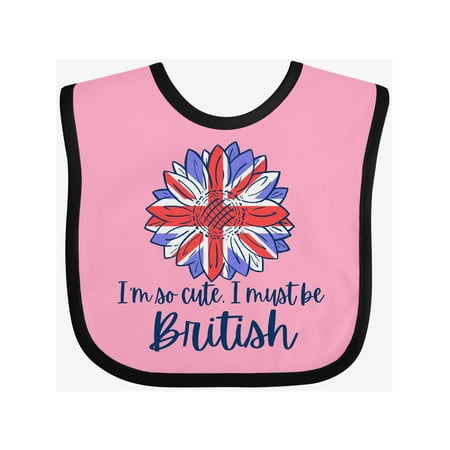 Inktastic I m So Cute I Must be British Sunflower Gift Baby Boy or Baby Girl Bib