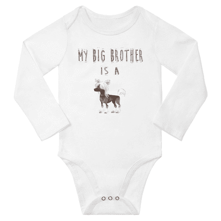 My Big Brother is a Chinese Crested Dog Cute Baby Long Sleeve Bodysuit Boy Girl (White 6-12M)
My Big Brother is a Chinese Crested Dog Cute Baby Long Sleeve Bodysuit Boy Girl (White 6-12M)