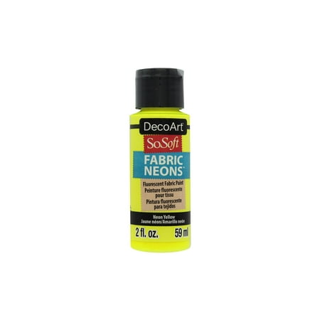 Decoart SoSoft Fabric Paint 2oz Neon Yellow