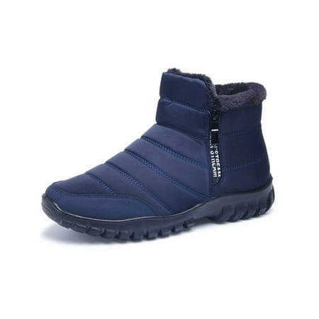 Crocowalk Winter Snow Boots Zipper Booties for Men Ankle Boots
